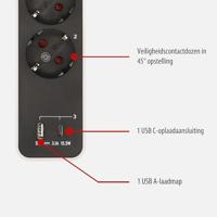 Brennenstuhl 1153230026 Stekkerdoos Zwart, Wit 1 stuk(s) - thumbnail