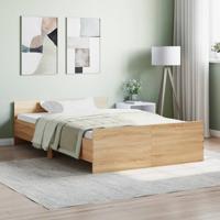 Bedframe met hoofd- en voeteneinde sonoma eikenkleur 120x200 cm - thumbnail