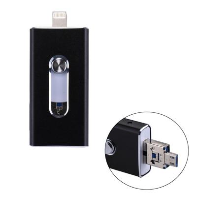 RQW-02 3 in 1 USB 2.0 & 8 Pin & Micro USB 32GB Flash Drive voor iPhone & iPad & iPod & meeste Android Smartphones & PC Computer(Black) RQW-02 3 in 1 USB 2.0 & 8 Pin & Micro USB 32GB Flash Drive voor iPhone & iPad & iPod & meeste Android Smartphones & PC Computer(Black)