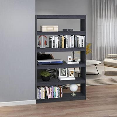 Boekenkast/kamerscherm 100x30x167,5 cm massief grenenhout grijs - thumbnail