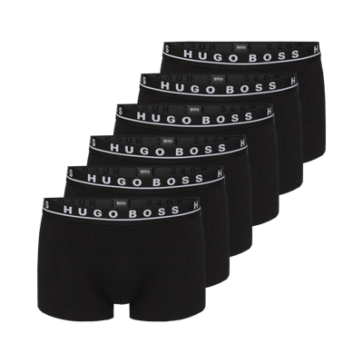 Hugo Boss 6-pack trunk cotton stretch boxershorts - zwart Hugo Boss 6-pack trunk cotton stretch boxershorts - zwart