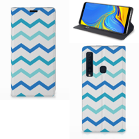 Samsung Galaxy A9 (2018) Hoesje met Magneet Zigzag Blauw - thumbnail