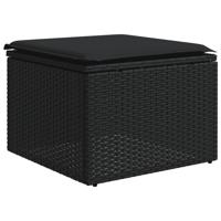 6-delige Loungeset met kussens poly rattan zwart - thumbnail