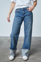 Sisters Point Jeans Onea-Turnup2 Vintage Blue - thumbnail