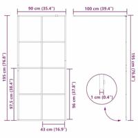 VidaXL Inloop douche wand goud 90 x 195 cm gehard glas - thumbnail