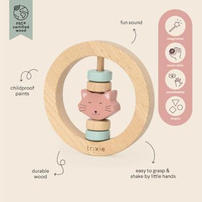 Trixie houten rammelaar - mrs. cat