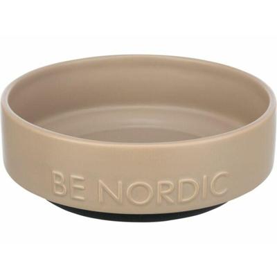 Trixie be nordic voerbak hond keramiek/ rubber taupe Trixie be nordic voerbak hond keramiek/ rubber taupe