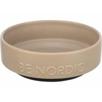 Trixie be nordic voerbak hond keramiek/ rubber taupe - thumbnail