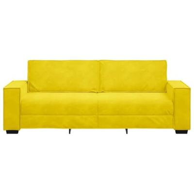 Driezitsbank 180 cm fluweel geel Driezitsbank 180 cm fluweel geel