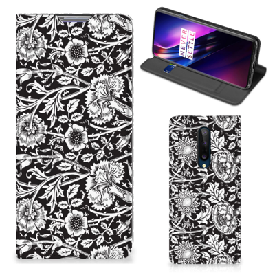 OnePlus 8 Smart Cover Black Flowers OnePlus 8 Smart Cover Black Flowers