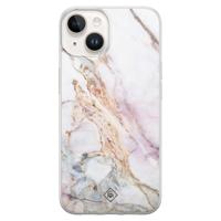 iPhone 14 siliconen hoesje - Parelmoer marmer - thumbnail
