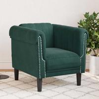 Fauteuil fluweel donkergroen - thumbnail