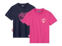 lupilu 2 meisjes T-shirts (Roze/marine, 86/92) - thumbnail