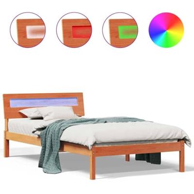 Bedframe Wasbruin 90 x 200 cm Massief grenenhout