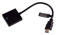 Gembird A-HDMI-VGA-04 video kabel adapter 0,15 m VGA (D-Sub) HDMI Type A (Standaard) Zwart - thumbnail