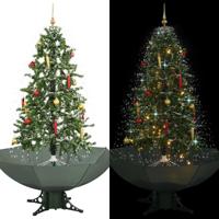 VidaXL Kerstboom sneeuwend met paraplubasis 170 cm groen - thumbnail