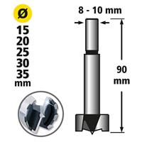 Wolfcraft Houtcilinderboren | Ø15-35 mm | Lengte 90 mm | 5-delig - 1002000 - thumbnail