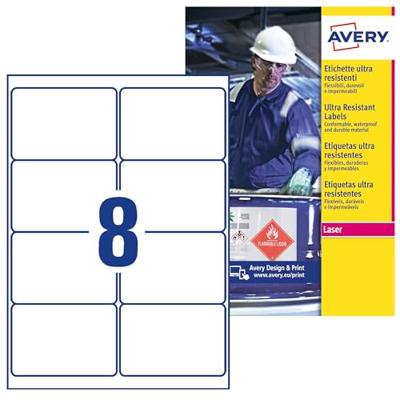 Avery-Zweckform L7914-10 99.1 x 67.7 mm Polyethyleen folie Wit 80 stuk(s) Permanent hechtend Folie-etiketten - thumbnail