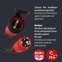 Brennenstuhl Professional verlengsnoer VN 2100 | IP44 | 25m | Zwart | H07RN-F 3G1,5 - 9161250110 - thumbnail