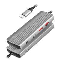 LogiLink UA0413 USB 3.2 Gen 2-hub 4 poorten Met aluminium behuizing, Met snellaadpoort Space grijs - thumbnail