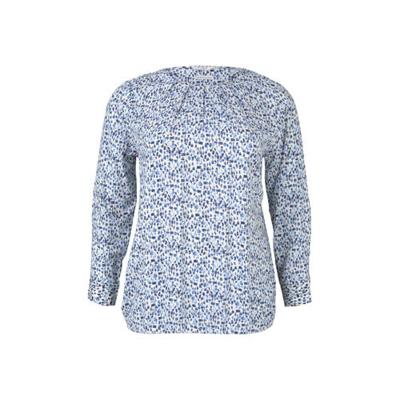 Tom Tailor My True Me top met all over print en plooien lichtblauw/blauw