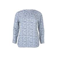 Tom Tailor My True Me top met all over print en plooien lichtblauw/blauw - thumbnail