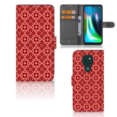 Motorola Moto G9 Play | E7 Plus | Telefoon Hoesje | Batik Rood Motorola Moto G9 Play | E7 Plus | Telefoon Hoesje | Batik Rood