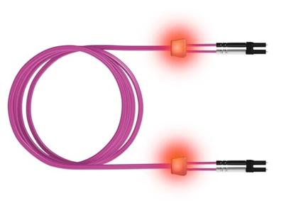 saCon glasvezel LED patchkabel duplex 50/125µm OM4, LC/LC, violet, 1 m