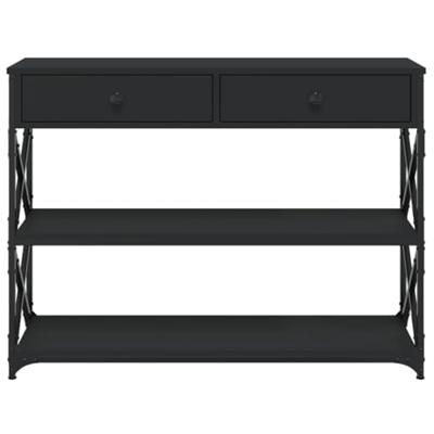 Wandtafel 100x28x75 cm bewerkt hout zwart