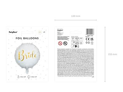 Bride Folieballon Wit Goud (45cm)