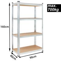 Monzana Opbergrek metaal tot 700kg draagkracht-monteren zonder schroeven (set van 2 stuks) - thumbnail