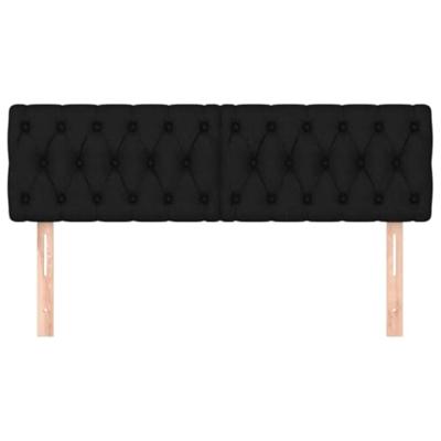 Hoofdborden 2 st 80x7x78/88 cm stof zwart