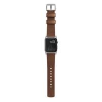 Nomad Modern leather band brown / silver hardware (45-49mm) - Rustic Brown - thumbnail
