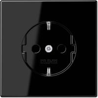 Jung LS1520KISW Wandcontactdoos met randaarde Inzetstuk 1-voudig Zwart 1 stuk(s) - thumbnail