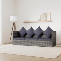 Loungebed 200x60x58 cm poly rattan grijs - thumbnail