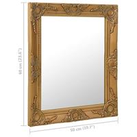 VidaXL Wandspiegel barok stijl 50x60 cm goudkleurig - thumbnail