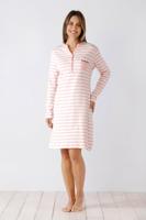 Warme roze-wit gestreept nachthemd Hajo - thumbnail