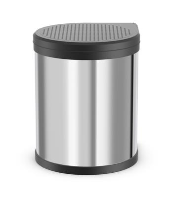 Vuilnisemmer Hailo Compact-Box Staal 15 L Zwart Grijs Integreerbaar
