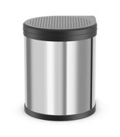 Vuilnisemmer Hailo Compact-Box Staal 15 L Zwart Grijs Integreerbaar - thumbnail
