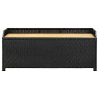Tuinopbergbank 120 cm poly rattan zwart - thumbnail