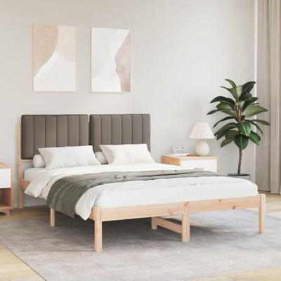 Bedframe met Gevoerd Hoofdgedeelte Taupe 140 x 200 cm