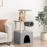 vidaXL Kattenmeubel met sisal krabpalen 109,5 cm lichtgrijs, kattenpaal, kattenboom, kattenkrabpaal, kattenhuis, kattenmeubel, kattenpalen - thumbnail
