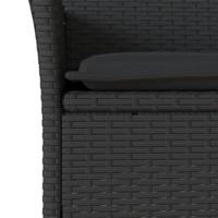 3-delige Tuinset met kussens poly rattan en glas zwart - thumbnail