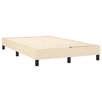 Boxspring met matras stof crèmekleurig 120x200 cm
