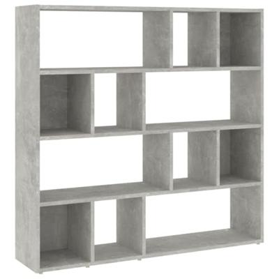 Boekenkast/kamerscherm 105x24x102 cm betongrijs