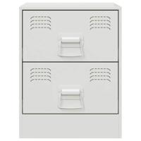 Nachtkastje 34,5x39x44 cm staal wit - thumbnail