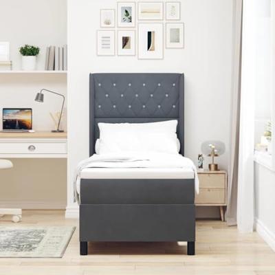 Boxspringbed met matras en LED fluweel donkergrijs 80x200 cm