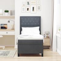 Boxspringbed met matras en LED fluweel donkergrijs 80x200 cm - thumbnail