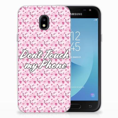 Samsung Galaxy J3 2017 Silicone-hoesje Flowers Pink DTMP Samsung Galaxy J3 2017 Silicone-hoesje Flowers Pink DTMP