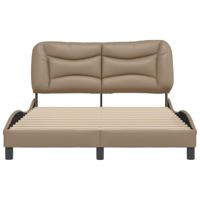 Bedframe met hoofdbord kunstleer cappucinnokleurig 140x190 cm - thumbnail